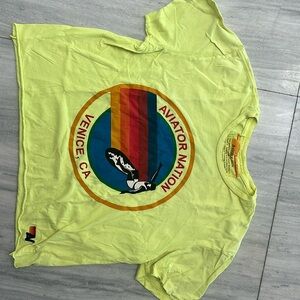 aviator nation large bright yellow boyfriend tee perfect condition